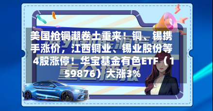 美国抢铜潮卷土重来！铜、锡携手涨价	，江西铜业、锡业股份等4股涨停！华宝基金有色ETF（159876）大涨3%-第3张图片