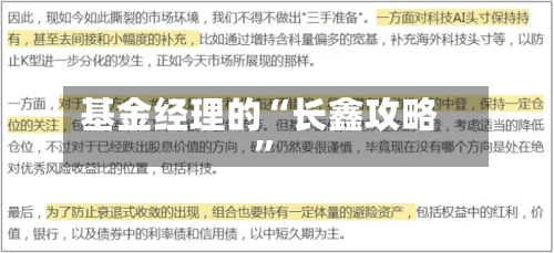 基金经理的“长鑫攻略”-第2张图片