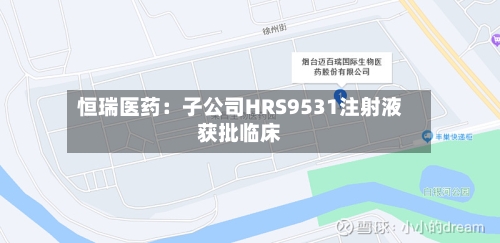 恒瑞医药:子公司HRS9531注射液获批临床-第2张图片