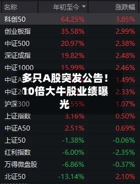 多只A股突发公告!10倍大牛股业绩曝光-第3张图片