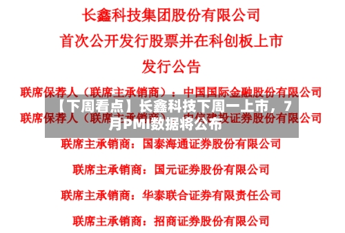 【下周看点】长鑫科技下周一上市,7月PMI数据将公布