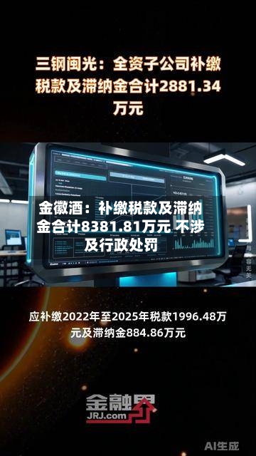 金徽酒：补缴税款及滞纳金合计8381.81万元 不涉及行政处罚