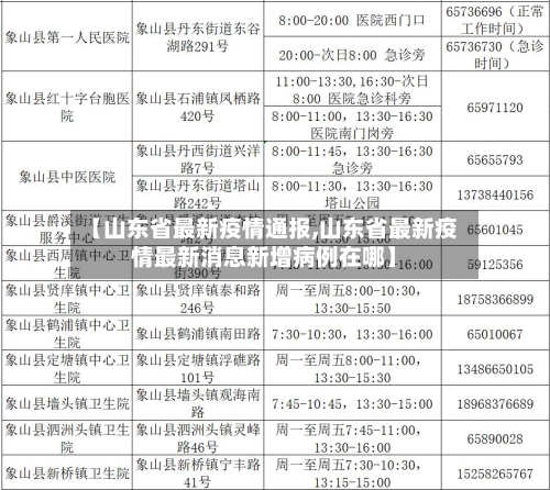 【山东省最新疫情通报,山东省最新疫情最新消息新增病例在哪】