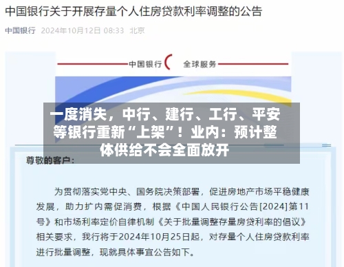 一度消失，中行、建行、工行、平安等银行重新“上架	”！业内：预计整体供给不会全面放开-第2张图片