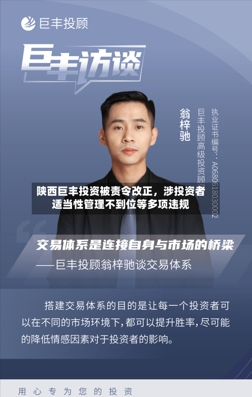 陕西巨丰投资被责令改正，涉投资者适当性管理不到位等多项违规-第3张图片