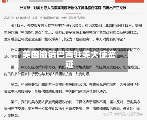 美国撤销巴西驻美大使签证