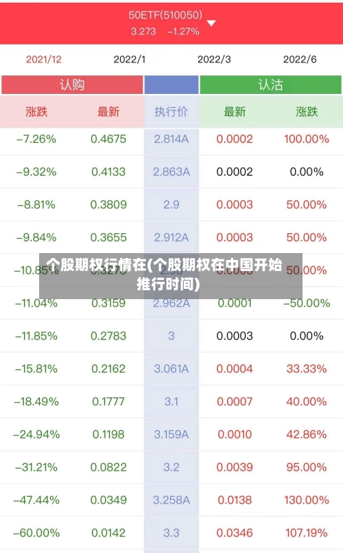 个股期权行情在(个股期权在中国开始推行时间)-第2张图片