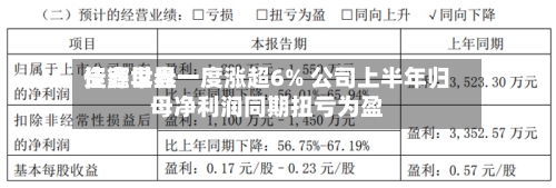 佳鑫世界
资源早盘一度涨超6% 公司上半年归母净利润同期扭亏为盈-第2张图片
