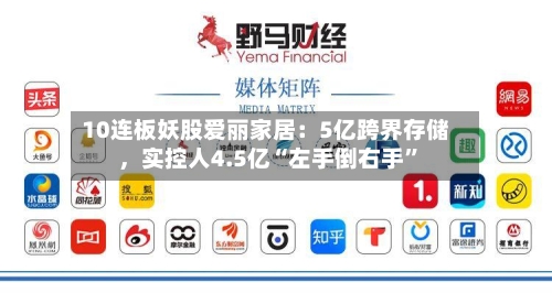 10连板妖股爱丽家居：5亿跨界存储	，实控人4.5亿“左手倒右手”-第3张图片