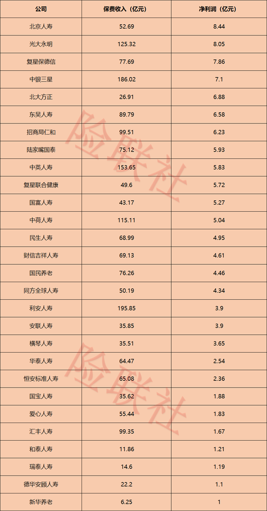 57家非上市寿险公司半年赚604亿!超八成利润被14家拿走